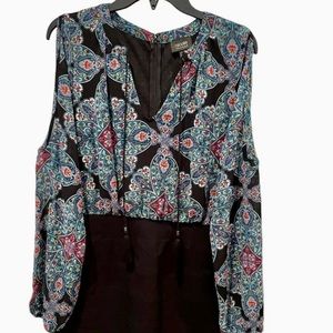 Nicole by Nicole Miller Dress Womens Size 16 peekaboo sleeves